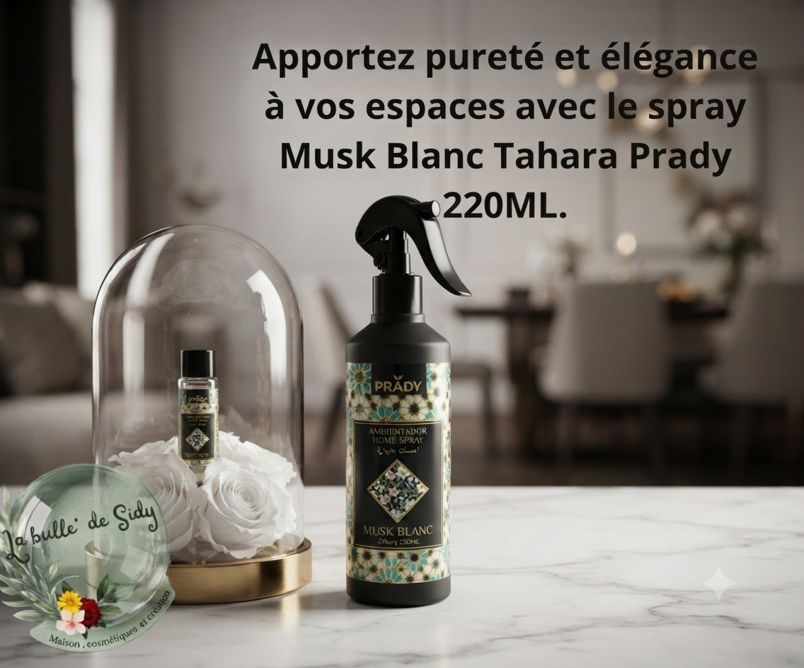 Spray Tissu & Voiture Musk Blanc Tahara 220Ml