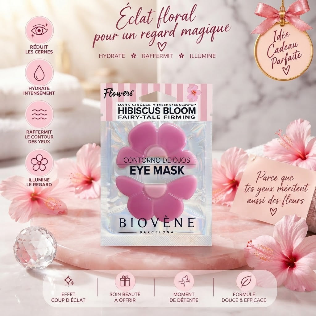 🌸 Patchs Yeux Hibiscus Bloom - Biovène Barcelona