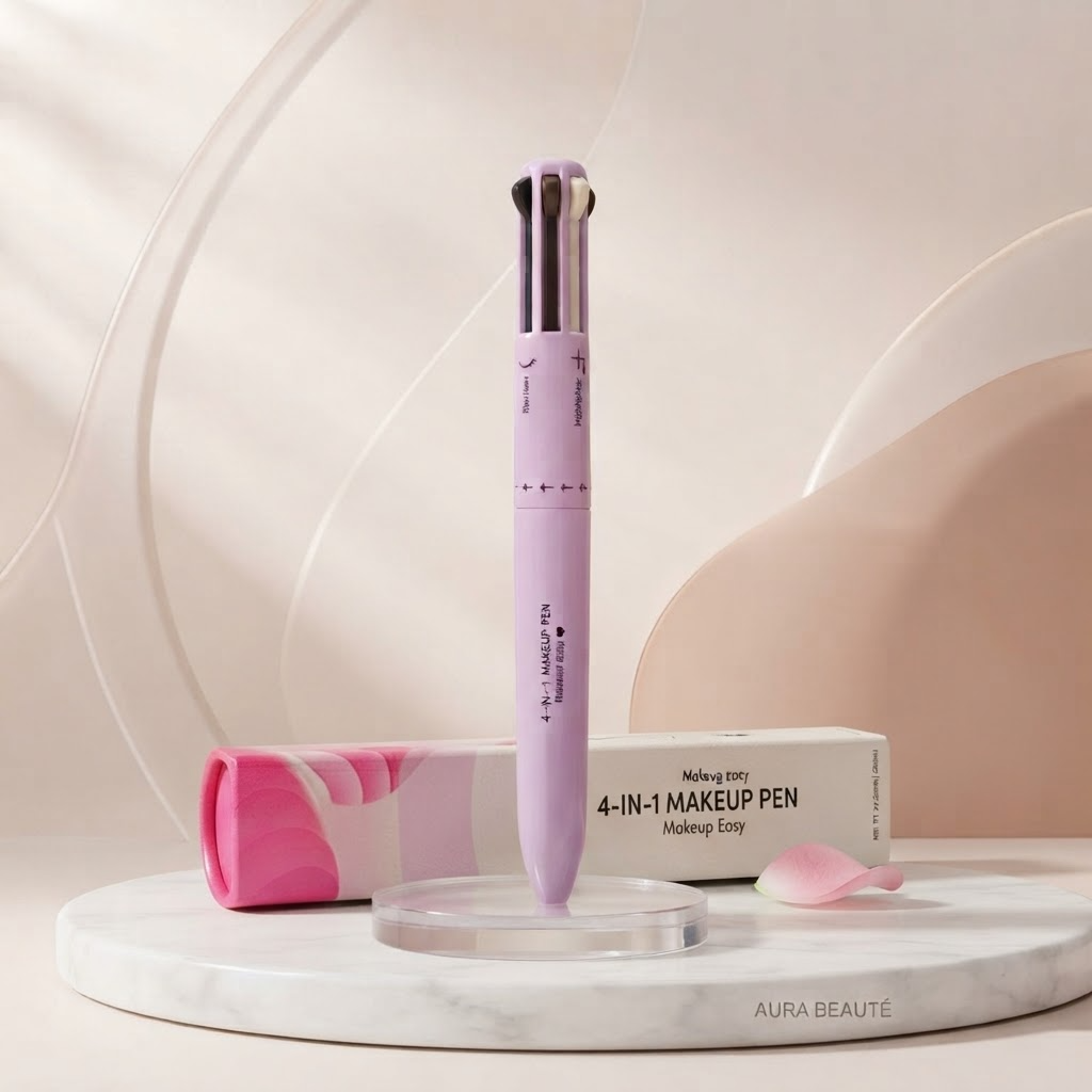 ✏️ Stylo de Maquillage 4-en-1 – Eyeliner, Sourcils, Lèvres & Enlumineur